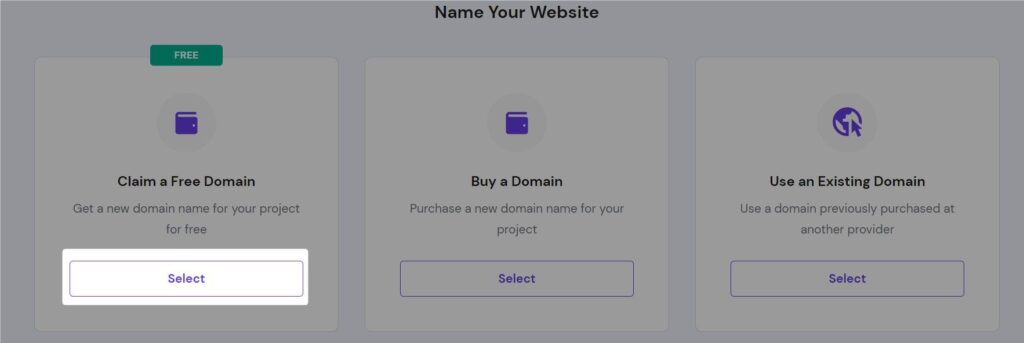 Hostinger get a domain