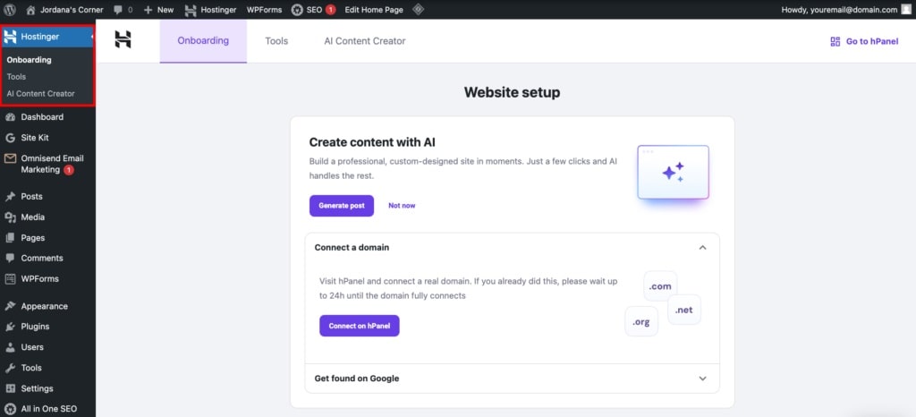 Hostinger Ai content generator
