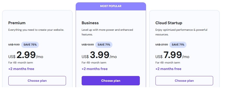 Hostinger Pricing 