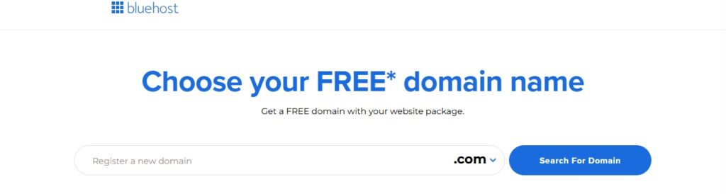 bluehost free domain name