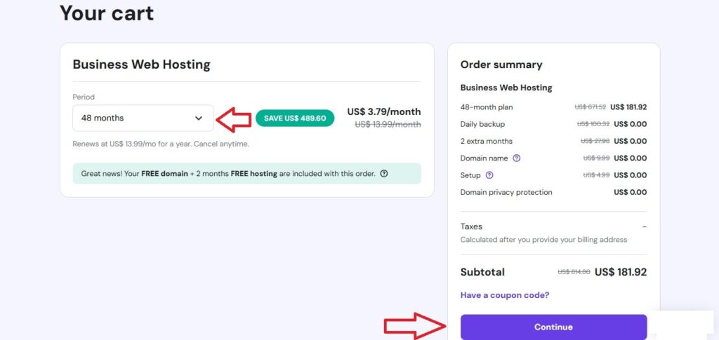 hostinger cart