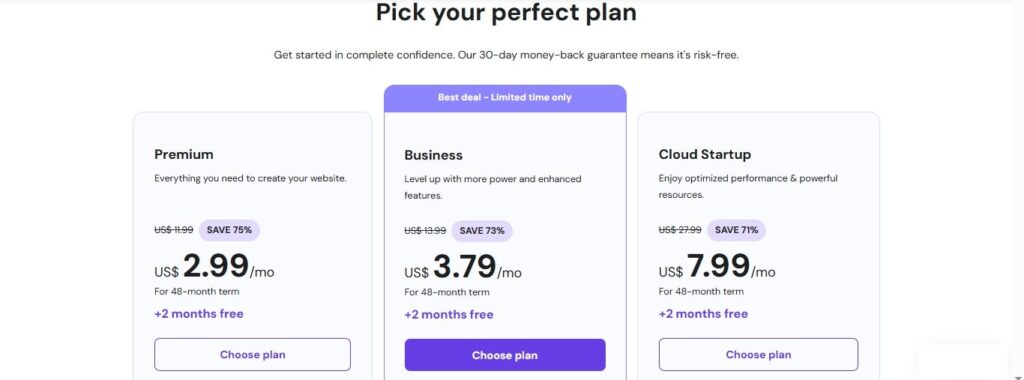 Hostinger plans
