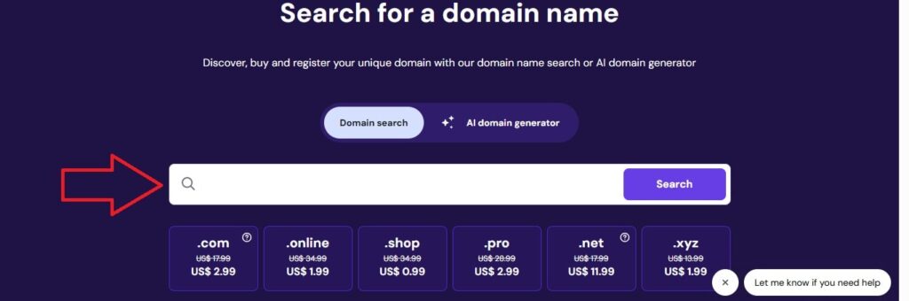 hosinger - domain registration
