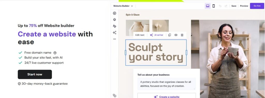 hostinger website builder review - google search